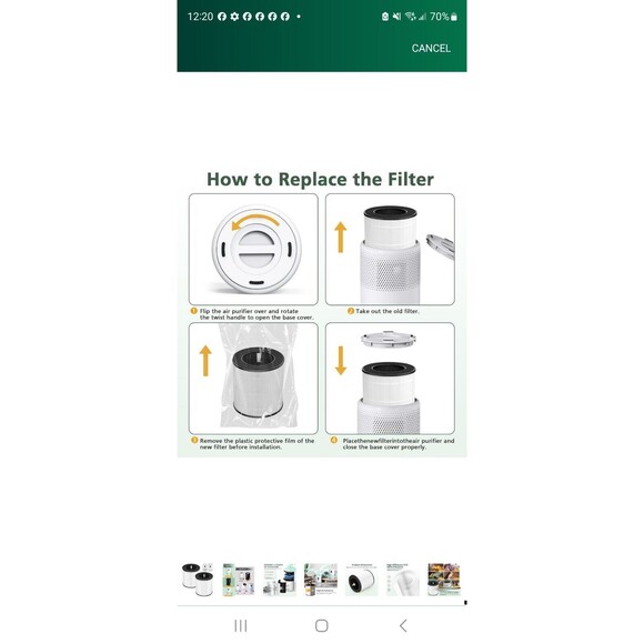 B-D02L Air Purifier Replacement Filter, Compatible with MOOKA and KOIOS... - Picture 8 of 12